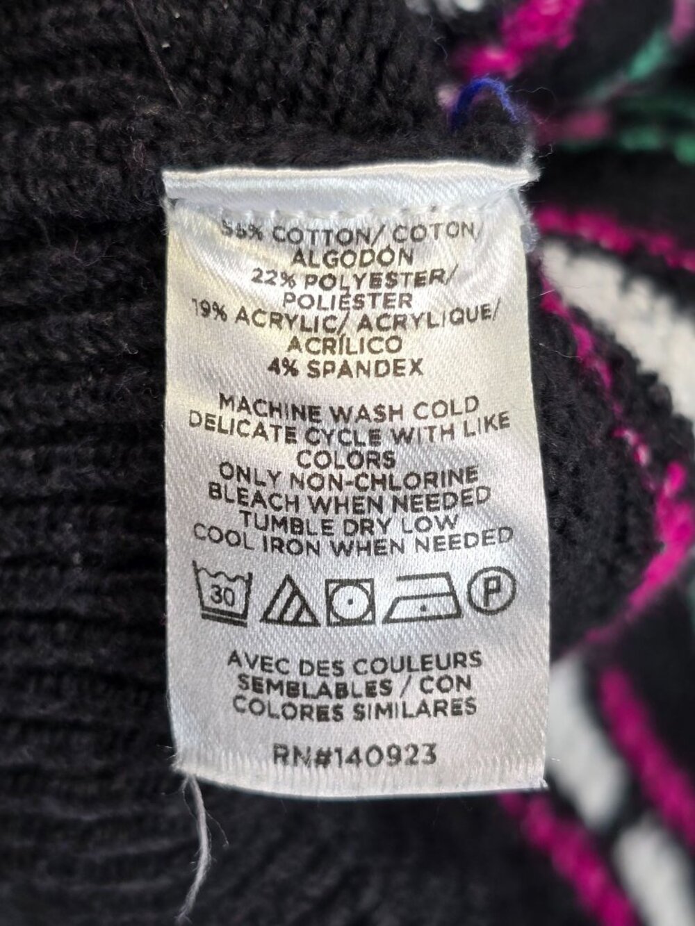 Loft XS Black Fair Isle Sweater Knit - Picture 3 of 5